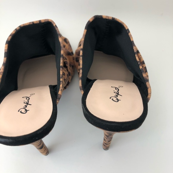Qupid Leopard Print High Heels Size 7 - Picture 5 of 9